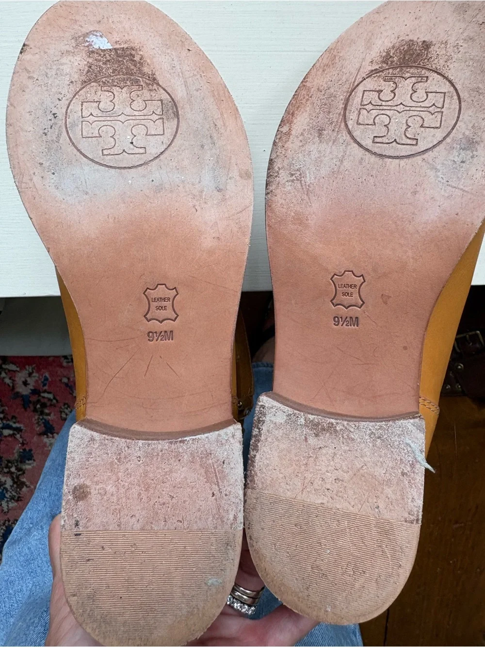 Tory Burch Tan Leather Mid-Calf Buckle Boots